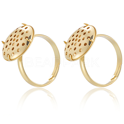 Brass Adjustable Ring Findings KK-BBC0018-54B-1