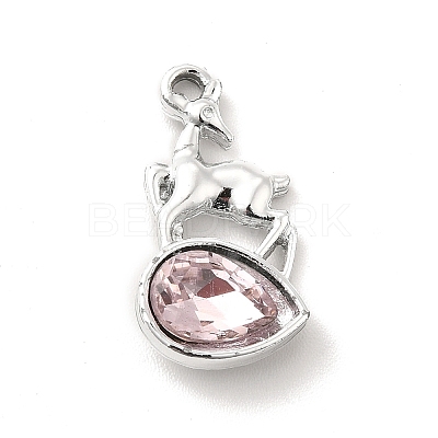 UV Plating Alloy Glass Pendants PALLOY-M209-03P-1