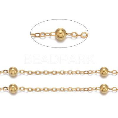 Brass Flat Oval Cable Chains X-CHC018Y-G-1