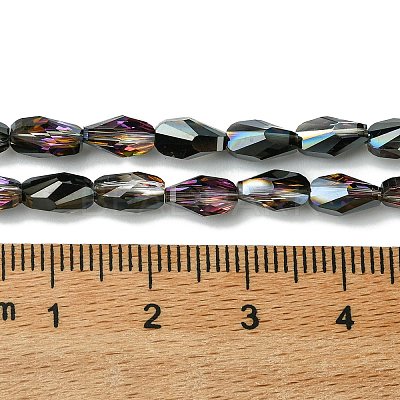 Transparent Electroplate Glass Beads Strands GLAA-K064-03A-HP01-1