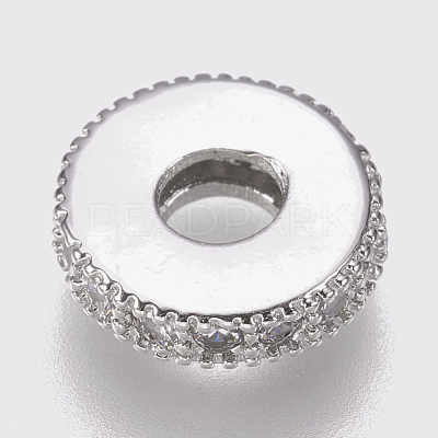 Brass Micro Pave Cubic Zirconia Bead Spacers ZIRC-K074-11B-01P-1