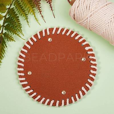 2Pcs 2 Colors PU Leather Knitting Crochet Bags Nail Bottom Shaper Pad DIY-SZ0001-83A-1