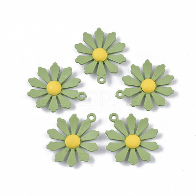 Spray Painted Alloy Pendants X-PALLOY-N0147-05A-1