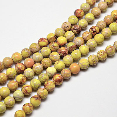 Round Natural Imperial Jasper Beads G-I122-6mm-02-1