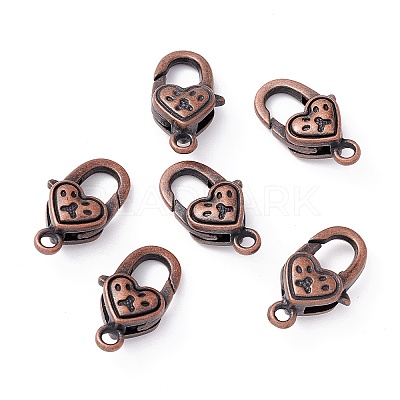 Tibetan Style Alloy Lobster Claw Clasps TIBE-T002-27R-NR-1