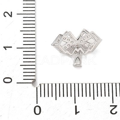 925 Sterling Silver Clear Cubic Zirconia Bowknot with Teardrop Multi-Strand Links STER-M094-01P-1