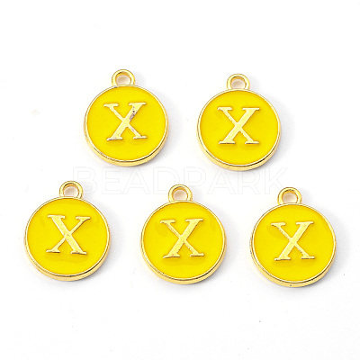 Golden Plated Alloy Enamel Charms X-ENAM-S118-09X-1