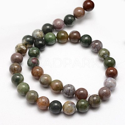 Natural Indian Agate Round Beads Strands X-G-F243-01-4mm-1