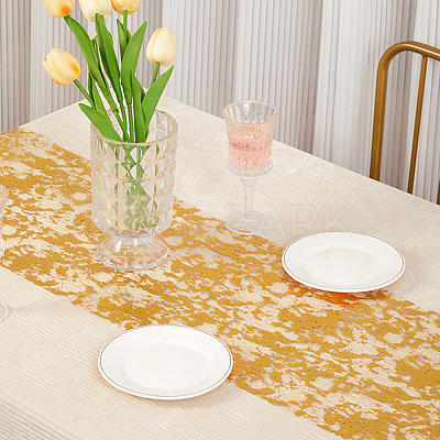 Gold Foil Polyester Mesh Tablecloth AJEW-WH0348-474-1