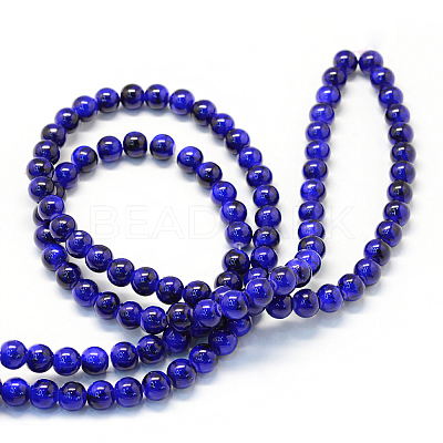 Baking Paint Glass Round Bead Strands DGLA-Q019-8mm-71-1