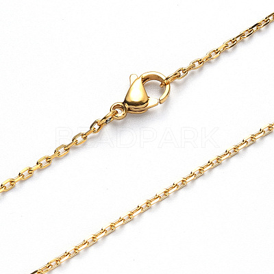 PVD Vacuum Plating 304 Stainless Steel Cable Chain Necklace NJEW-S420-008B-G-1
