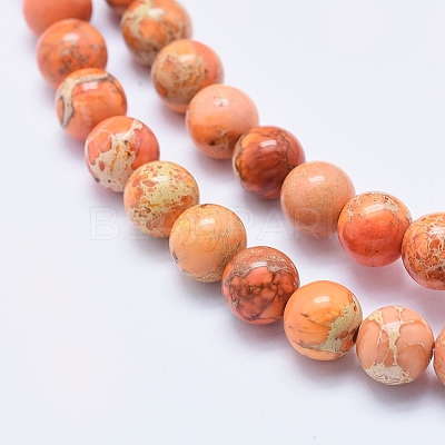 Natural Imperial Jasper Beads Strands G-A175B-8mm-07-1