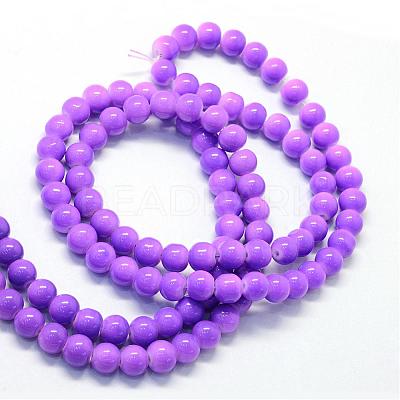 Baking Paint Glass Round Bead Strands DGLA-Q020-6mm-27-1