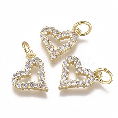 Brass Micro Pave Cubic Zirconia Charms ZIRC-F111-19-1