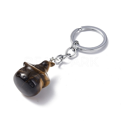 Natural Tiger Eye Keychains KEYC-P011-04P-08-1