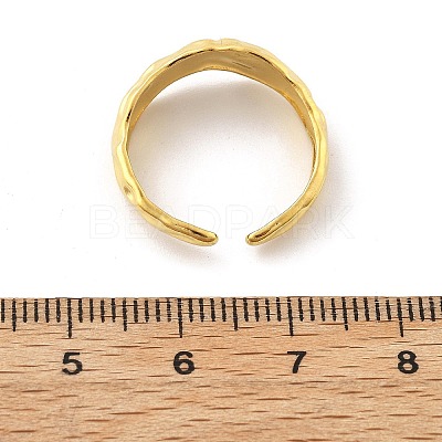 Textured 304 Stainless Steel Open Cuff Rings RJEW-R014-03G-03-1