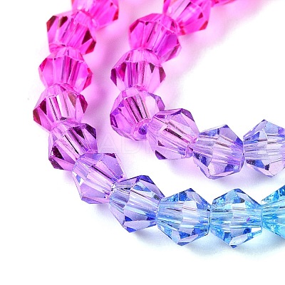 Gradient Color Baking Paint Glass Bead Strands DGLA-A039-T2mm-A08-1