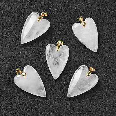 Natural Quartz Crystal Pendants X-G-E570-01G-12-1