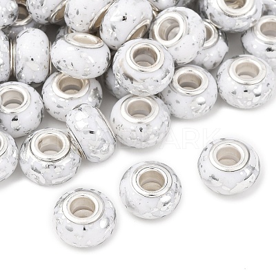 Opaque Resin Rondelle European Beads RESI-Z046-03A-1