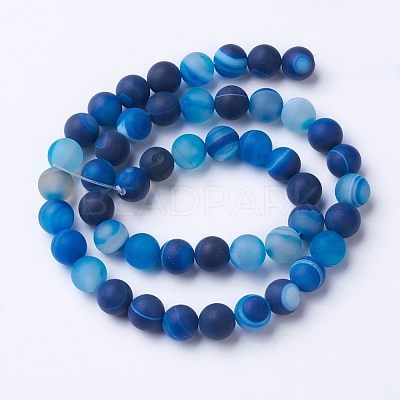 Natural Grade A Striped Agate/Banded Agate Beads Strands G-E478-05-10mm-1