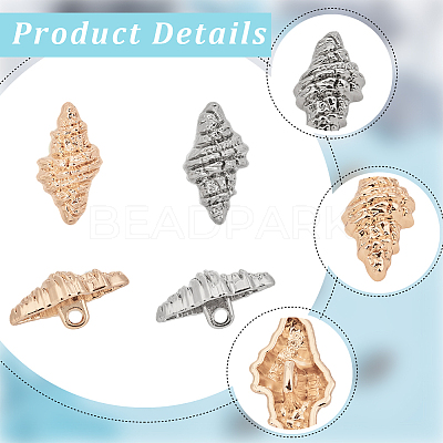 40Pcs 2 Colors 1-Hole Alloy Shank Buttons BUTT-CY0001-28A-1