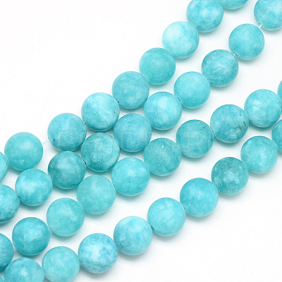 Natural White Jade Bead Strands G-R297-8mm-45-1