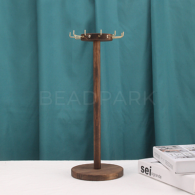 Rotatable Wood Necklace Display Stands AJEW-M044-01-1