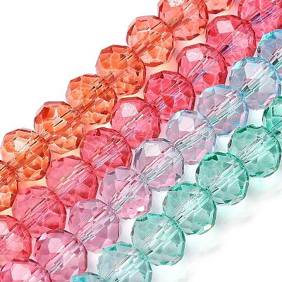 Transparent Painted Glass Beads Strands X1-DGLA-A034-T8mm-A11-1