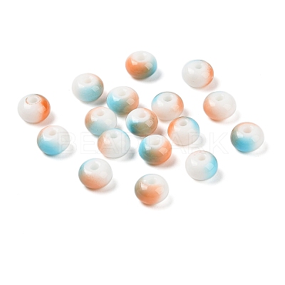 Opaque Spray Painted Glass Beads GLAA-G118-01M-1