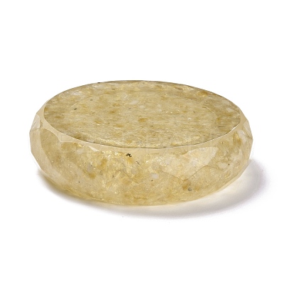 Resin with Natural Citrine Chip Stones Ashtray DJEW-F015-06G-1