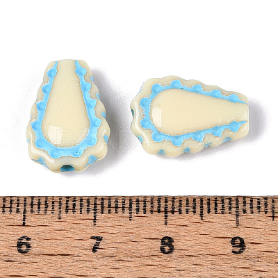 Painted Opaque Acrylic Beads OACR-T029-02O-1
