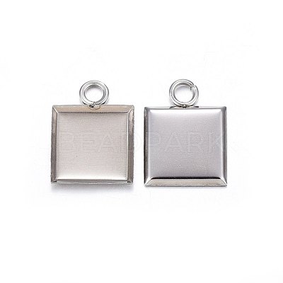 Tarnish Resistant 304 Stainless Steel Pendant Cabochon Settings STAS-P210-03P-1