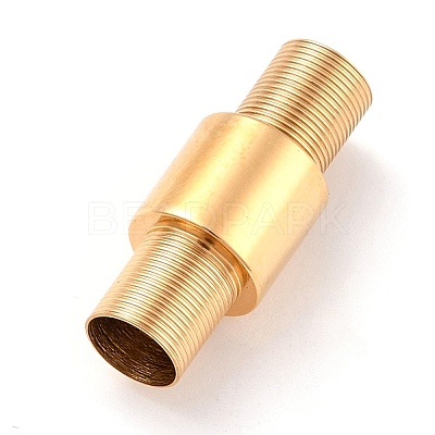 304 Stainless Steel Magnetic Clasps with Glue-in Ends Ion Plating(IP) STAS-M297-05G-1