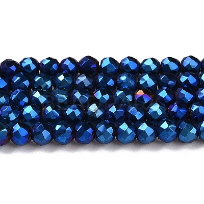 Electroplate Glass Beads Strands GLAA-H021-01B-FP03-1