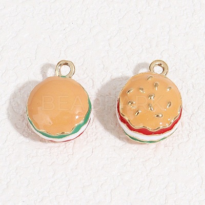 Hamburger Alloy Enamel Charms ENAM-P264-01B-G-1