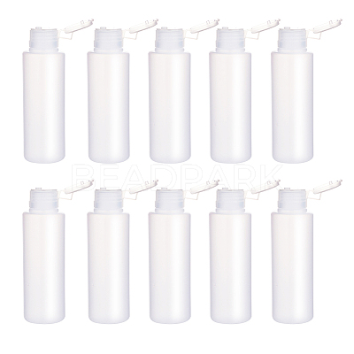 100ml PE Plastic Empty Refillable Flip Cap Bottles LS-MRMJ-WH0037-13C-1