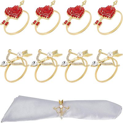 Arrow & Heart Alloy Napkin Rings AJEW-FG0001-69-1