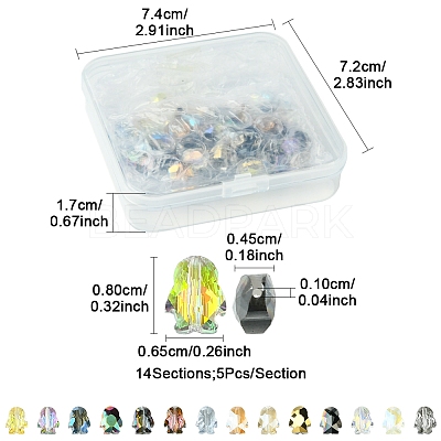 70Pcs 14 Colors Electroplate Glass Beads EGLA-FS0001-47-1
