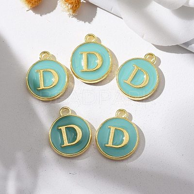 Golden Plated Alloy Enamel Charms ENAM-S118-05D-1