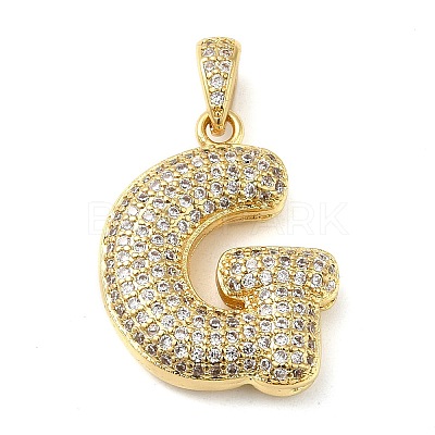 Brass Micro Pave Cubic Zirconia Pendants KK-E061-03G-07-1