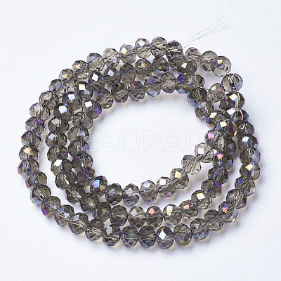 Electroplate Transparent Glass Beads Strands EGLA-A034-T2mm-F11-1