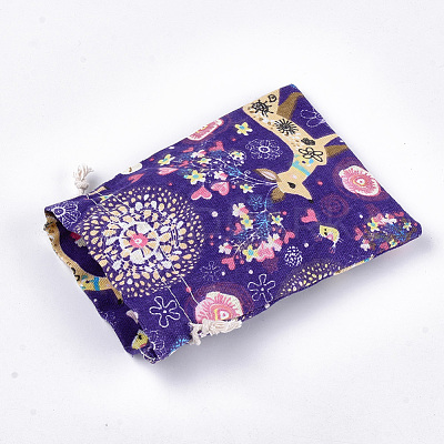 Polycotton(Polyester Cotton) Packing Pouches Drawstring Bags ABAG-T007-02G-1