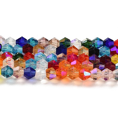 Transparent Electroplate Glass Beads Strands GLAA-F029-2mm-D29-1