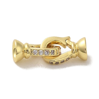 Rack Plating Brass Micro Pave Clear Cubic Zirconia Fold Over Clasps
KK-R160-03G-1