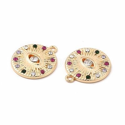 Rack Plating Eco-friendly Alloy Rhinestone Pendants FIND-A025-02G-1