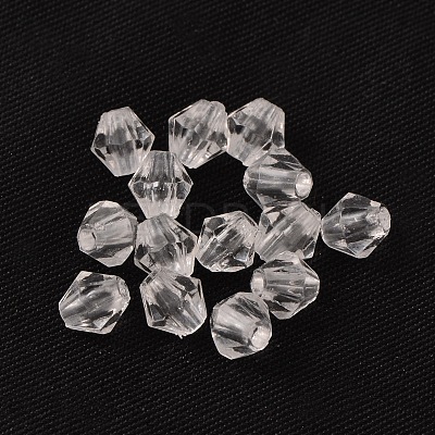 6MM Faceted Bicone Crystal Beads Transparent Clear Acrylic Beads X-DBB6mm01-1