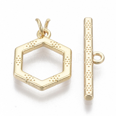 Brass Toggle Clasps KK-S348-465-NF-1