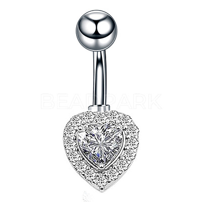 Clear Cubic Zirconia Belly Button Rings WG9960A-06-1