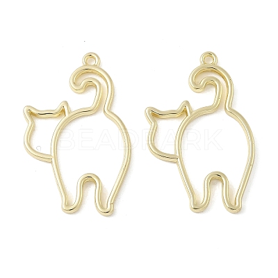Alloy Open Back Bezel Pendants FIND-L025-02G-1