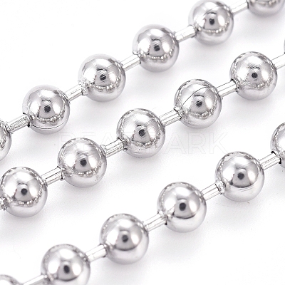 Tarnish Resistant 304 Stainless Steel Ball Chains CHS-A002B-4.0mm-1